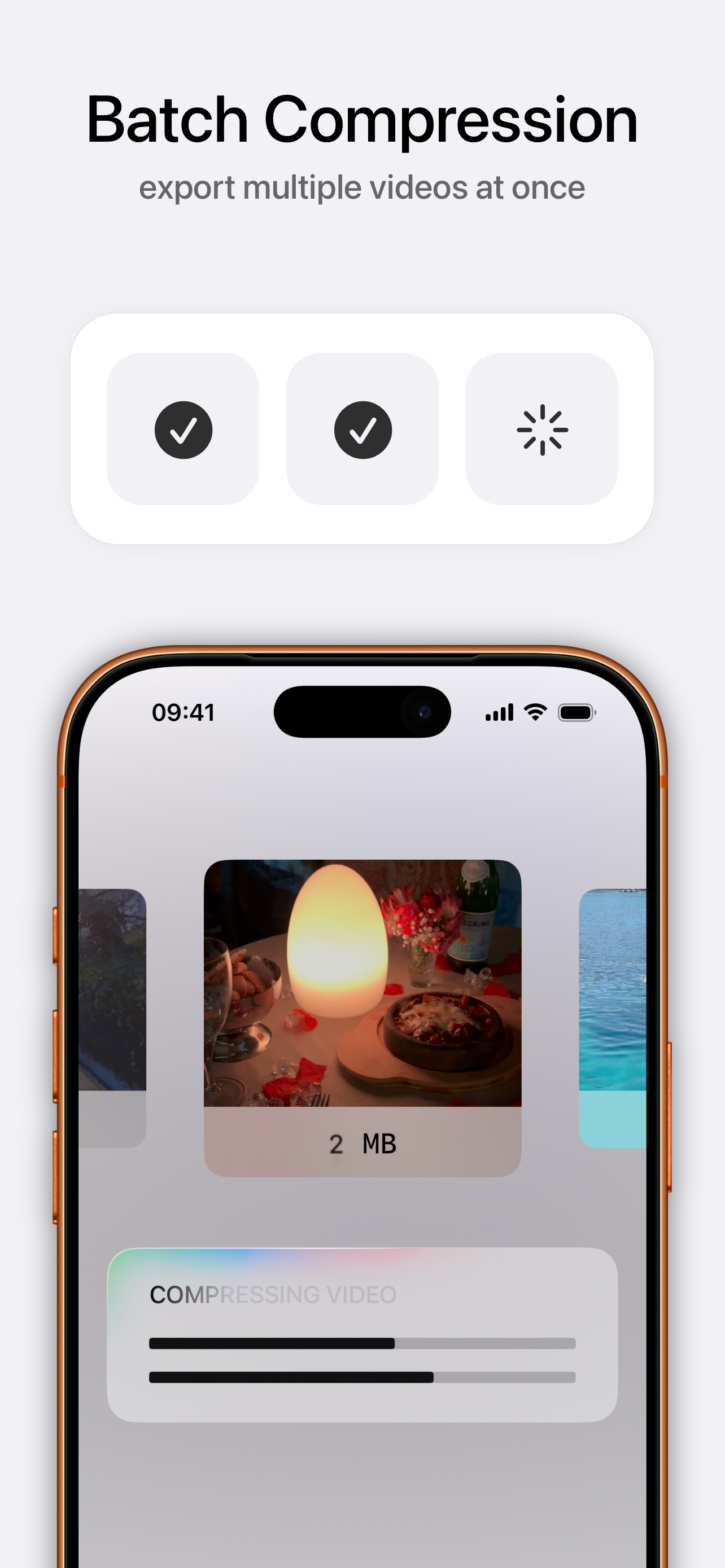 Exporting multiple compressed videos at once in Kompresso batch mode